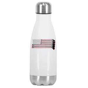 Hockey Sticks American Flag Stainless Steel Insulated Water Bottle