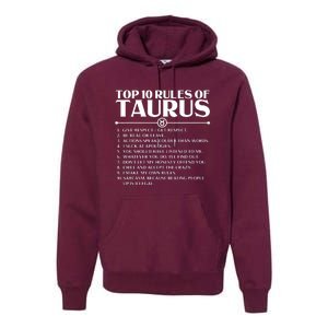 Horoscope Symbols Astrology Sign Top 10 Rules Of Taurus Premium Hoodie