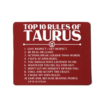 Horoscope Symbols Astrology Sign Top 10 Rules Of Taurus Mousepad