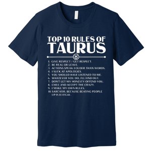 Horoscope Symbols Astrology Sign Top 10 Rules Of Taurus Premium T-Shirt