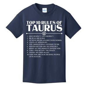 Horoscope Symbols Astrology Sign Top 10 Rules Of Taurus Kids T-Shirt