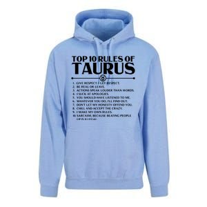 Horoscope Symbols Astrology Sign Top 10 Rules Of Taurus Unisex Surf Hoodie