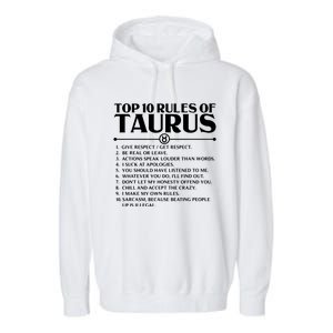 Horoscope Symbols Astrology Sign Top 10 Rules Of Taurus Garment-Dyed Fleece Hoodie