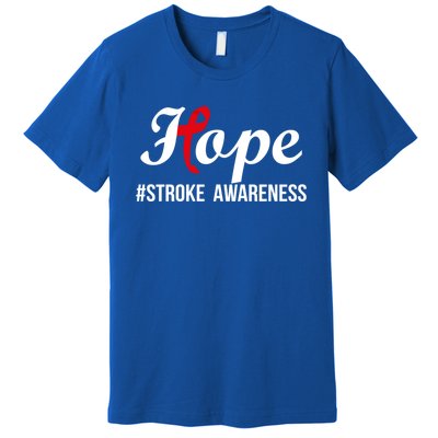 Hope Stroke Awareness Month Red Ribbon Motivational Great Gift Premium T-Shirt