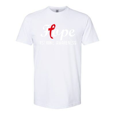 Hope Stroke Awareness Month Red Ribbon Motivational Great Gift Softstyle® CVC T-Shirt