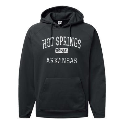 Hot Springs Arkansas AR Vintage Performance Fleece Hoodie