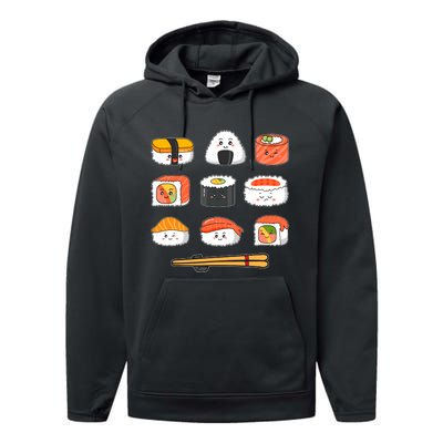 Happy Sushi Anime Kawaii Set Japanese Food Lover Otaku Manga Performance Fleece Hoodie