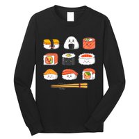 Happy Sushi Anime Kawaii Set Japanese Food Lover Otaku Manga Long Sleeve Shirt