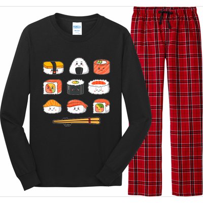 Happy Sushi Anime Kawaii Set Japanese Food Lover Otaku Manga Long Sleeve Pajama Set