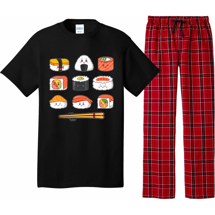 Happy Sushi Anime Kawaii Set Japanese Food Lover Otaku Manga Pajama Set