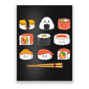 Happy Sushi Anime Kawaii Set Japanese Food Lover Otaku Manga Poster