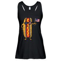 Hotdog Sunglasses American Flag USA Funny 4th Of July Fourth Ladies Essential Flowy Tank