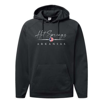 Hot Springs Arkansas Performance Fleece Hoodie