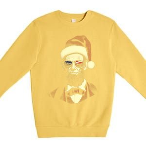 Hipster Santa Abraham Lincoln Premium Crewneck Sweatshirt