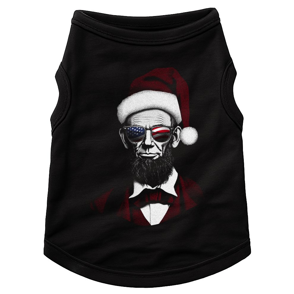 Hipster Santa Abraham Lincoln Doggie Tank