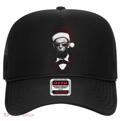 Hipster Santa Abraham Lincoln High Crown Mesh Back Trucker Hat