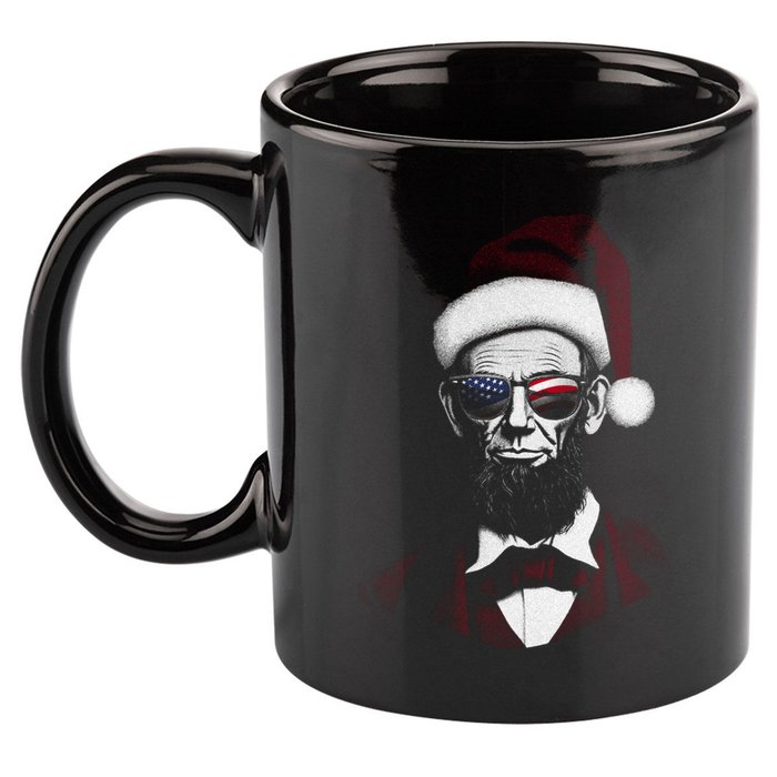 Hipster Santa Abraham Lincoln 11oz C Handle Ceramic Mug