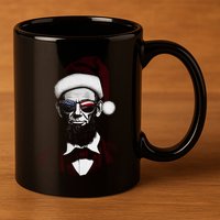 Hipster Santa Abraham Lincoln 11oz C Handle Ceramic Mug