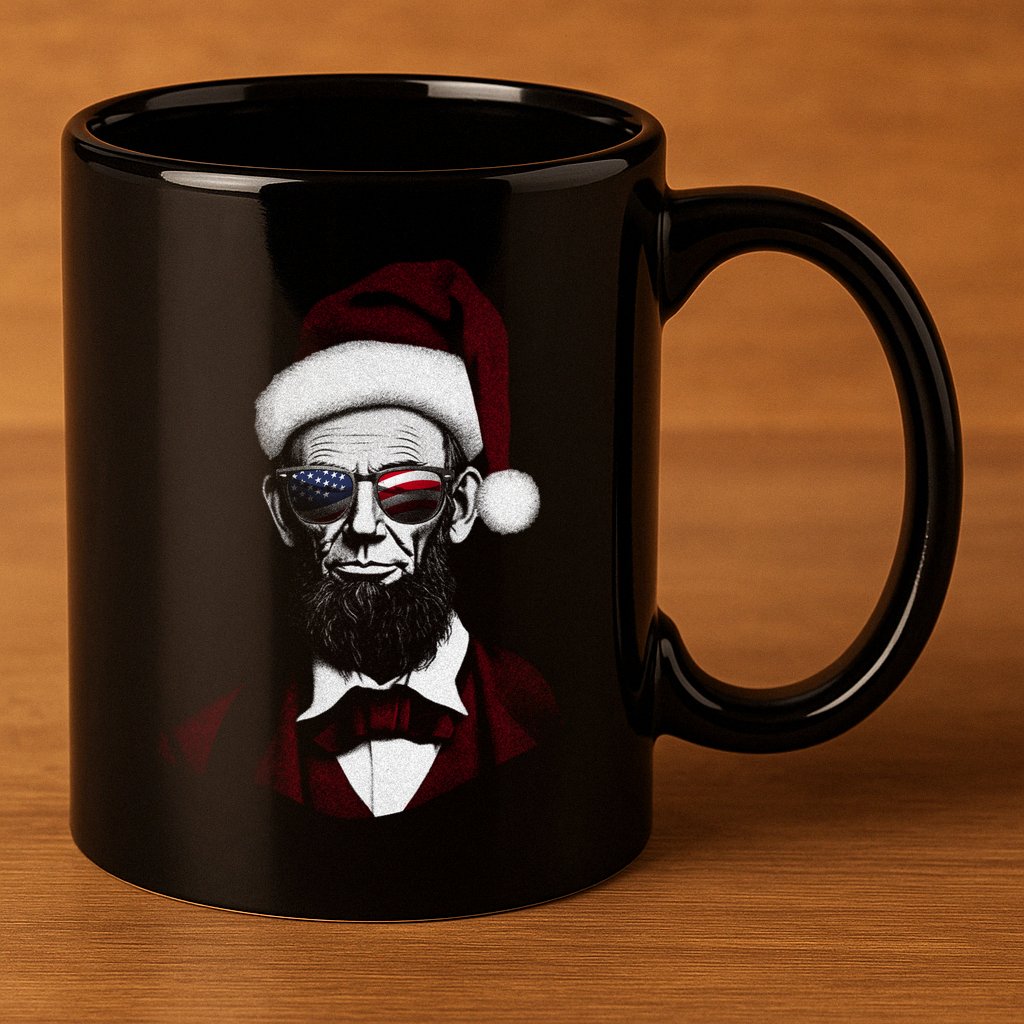 Hipster Santa Abraham Lincoln 11oz C Handle Ceramic Mug
