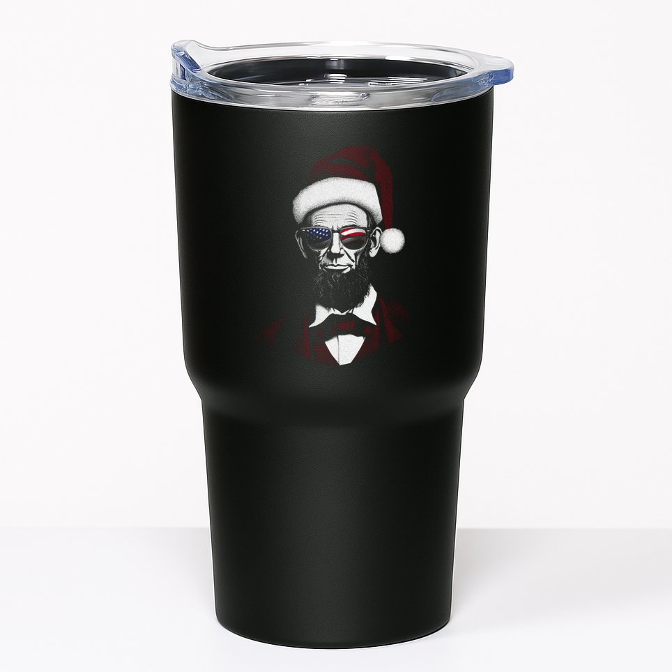 Hipster Santa Abraham Lincoln Tumbler