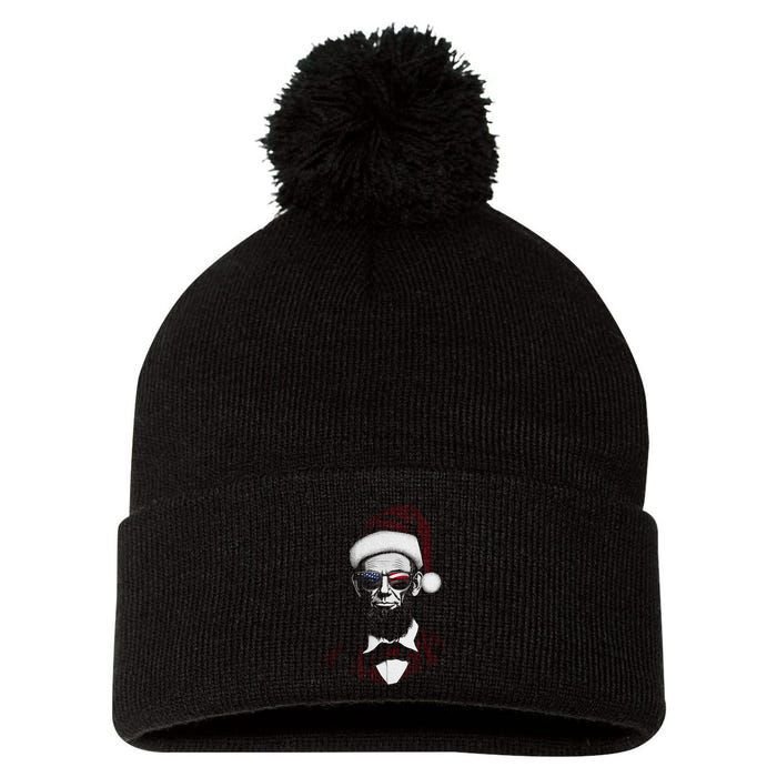 Hipster Santa Abraham Lincoln Pom Pom 12in Knit Beanie
