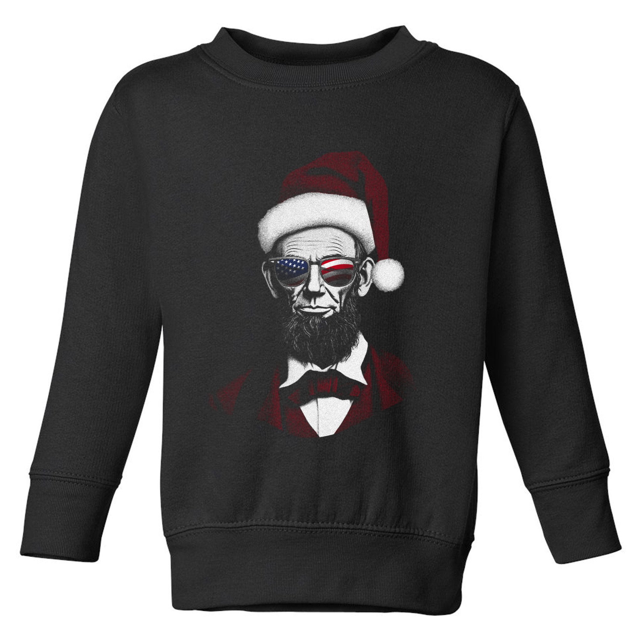 Hipster Santa Abraham Lincoln Toddler Sweatshirt