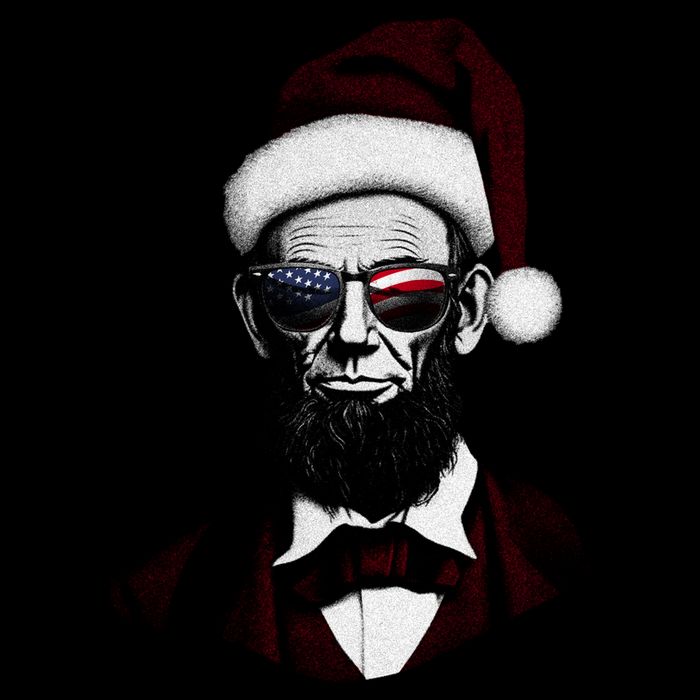 Hipster Santa Abraham Lincoln Tie-Dye T-Shirt