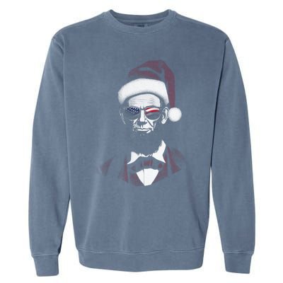 Hipster Santa Abraham Lincoln Garment-Dyed Sweatshirt