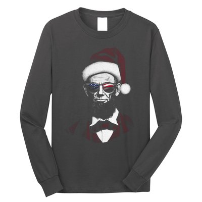 Hipster Santa Abraham Lincoln Long Sleeve Shirt