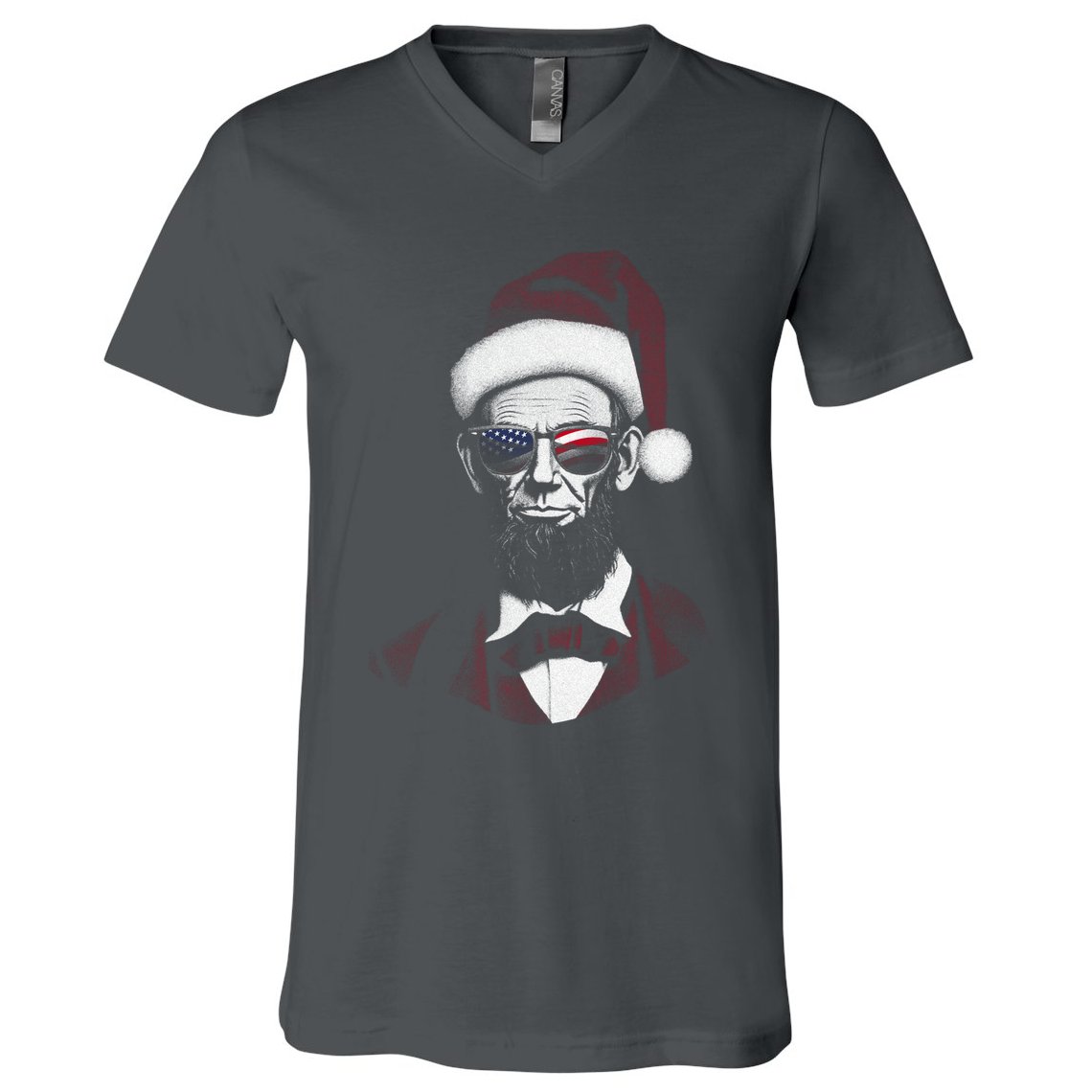 Hipster Santa Abraham Lincoln V-Neck T-Shirt