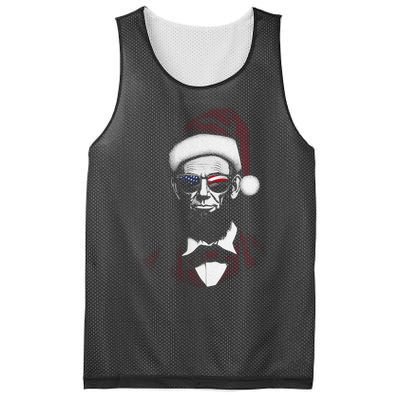 Hipster Santa Abraham Lincoln Mesh Reversible Basketball Jersey Tank