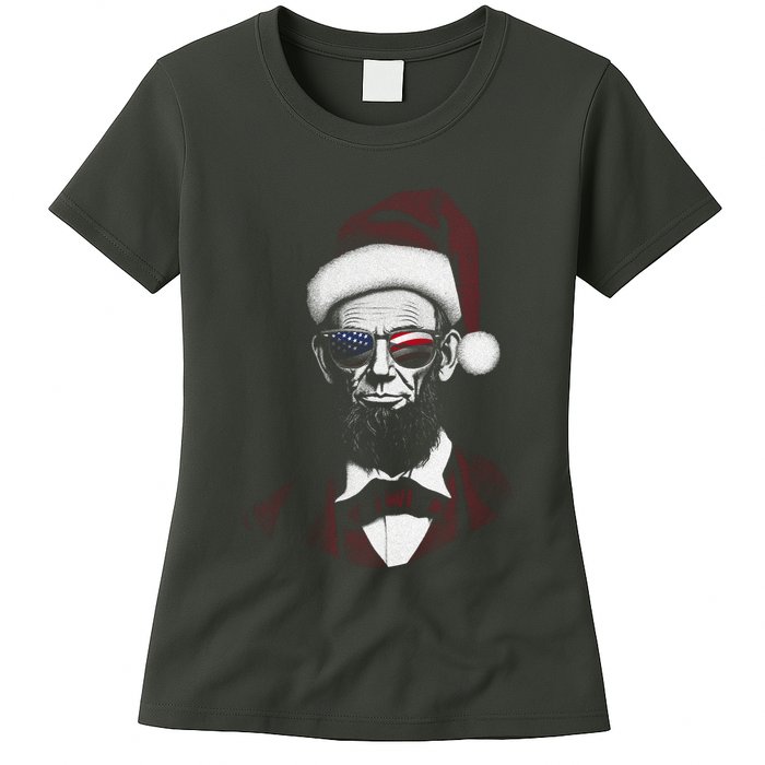 Hipster Santa Abraham Lincoln Womens T-Shirt