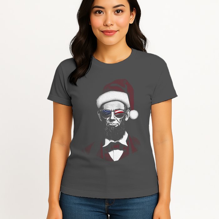 Hipster Santa Abraham Lincoln Womens T-Shirt