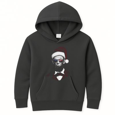 Hipster Santa Abraham Lincoln Kids Hoodie