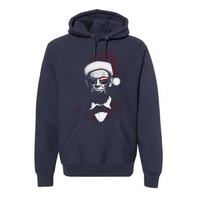 Hipster Santa Abraham Lincoln Premium Hoodie