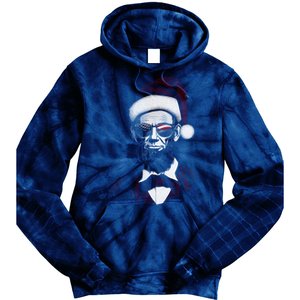 Hipster Santa Abraham Lincoln Tie Dye Hoodie