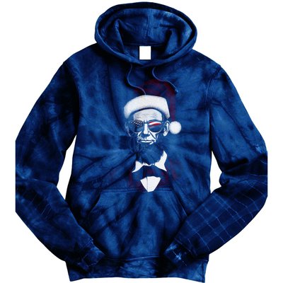 Hipster Santa Abraham Lincoln Tie Dye Hoodie