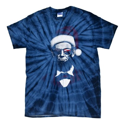 Hipster Santa Abraham Lincoln Tie-Dye T-Shirt