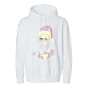 Hipster Santa Abraham Lincoln Garment-Dyed Fleece Hoodie