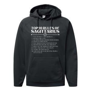 Horoscope Symbols Astrology Sign Top 10 Rules Of Sagittarius Performance Fleece Hoodie