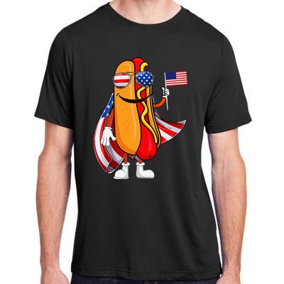 Hotdog Sunglasses American Flag Usa 4th Of July Adult ChromaSoft Performance T-Shirt