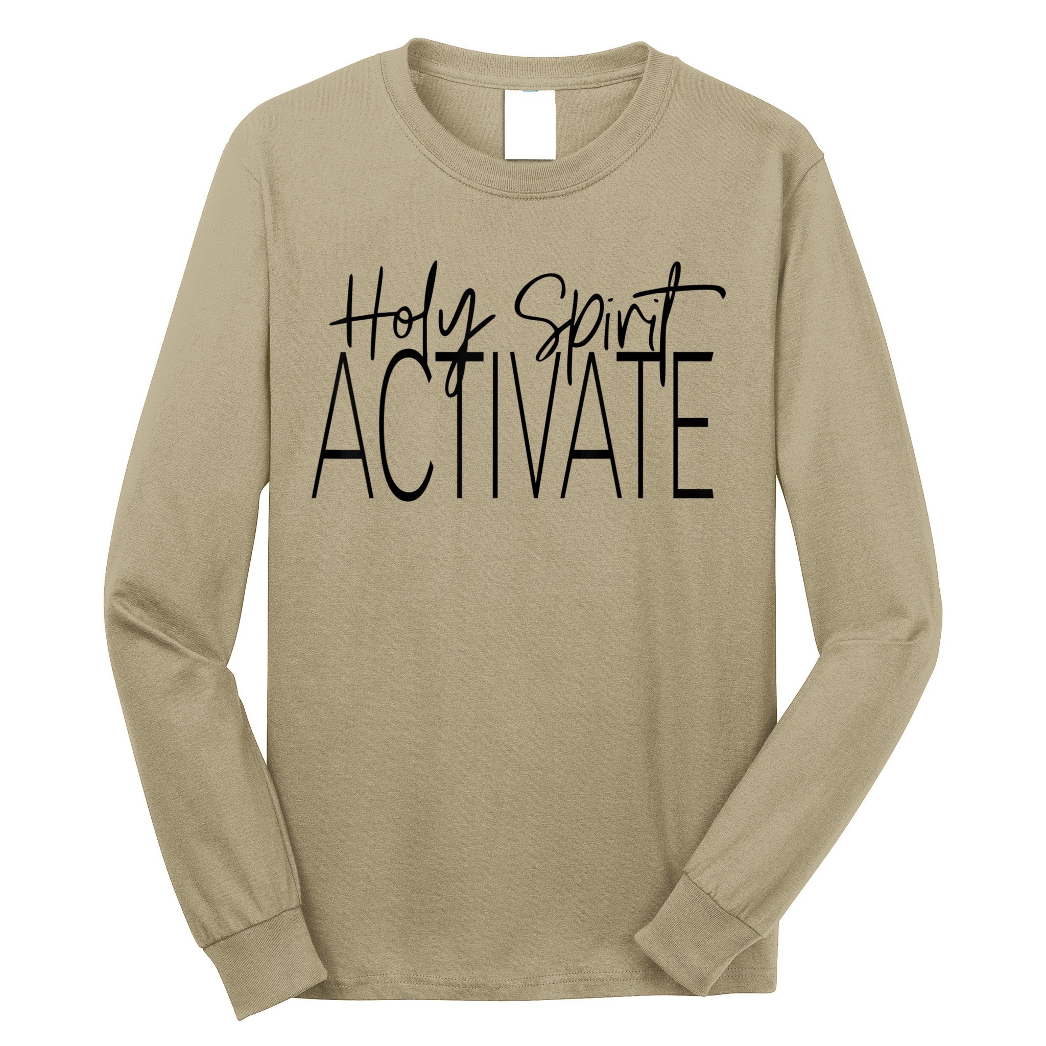 Holy Spirit Activate Western Jesus Lover Christian Religious Long Sleeve Shirt