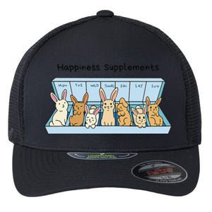 Happiness Supplements Adorable Bunny Daily Dose Of Cuteness Flexfit Unipanel Trucker Cap