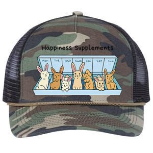 Happiness Supplements Adorable Bunny Daily Dose Of Cuteness Retro Rope Trucker Hat Cap