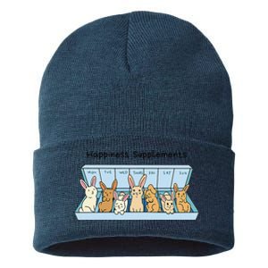 Happiness Supplements Adorable Bunny Daily Dose Of Cuteness Sustainable Knit Beanie