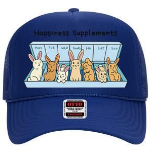 Happiness Supplements Adorable Bunny Daily Dose Of Cuteness High Crown Mesh Back Trucker Hat