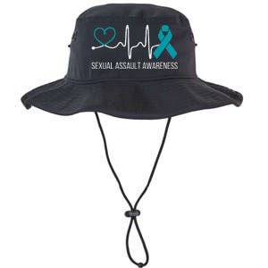 Heartbeat Sexual Assault Awareness Month Teal Ribbon Support Legacy Cool Fit Booney Bucket Hat