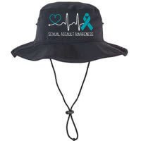 Heartbeat Sexual Assault Awareness Month Teal Ribbon Support Legacy Cool Fit Booney Bucket Hat