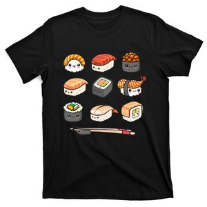 Happy Sushi Anime Kawaii Set Japanese Food Lover Otaku Manga  T-Shirt