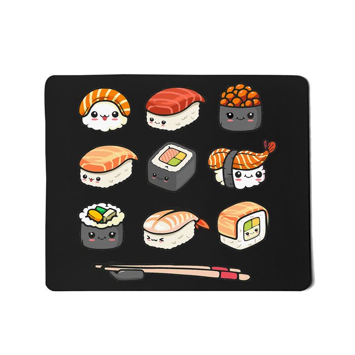 Happy Sushi Anime Kawaii Set Japanese Food Lover Otaku Manga  Mousepad